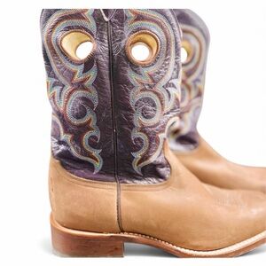 NACONA Buckaroo Brown, Purple & Teal Western Boots, Men’s 10.5D